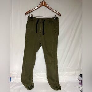 Men's Olive Green Drawstring Chinos